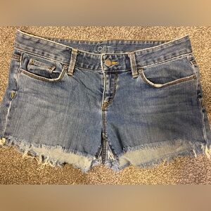 LOFT Women's Frayed Hem Blue Denim Shorts